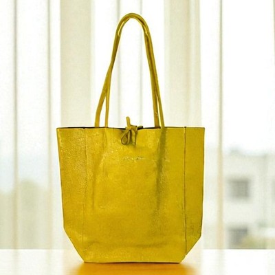 Women s Handbag Designer Italian Leather   Anita Yellow