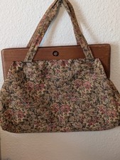 Vintage Hiawatha Tailored Handi-Bag Floral Tapestry Purse Retro Handbag