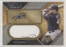 2017 Topps Triple Threads Unity Jumbo Relics Silver 23/75 Justin Bour Auto 0b5