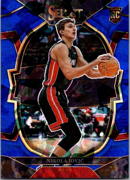 2022-23 Panini Select #91 Nikola Jovic Blue Cracked Ice Prizms