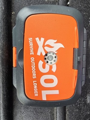X-SOL Pocket Survival Kit Plastic Case, Compass & Paracord, Orange/Gray