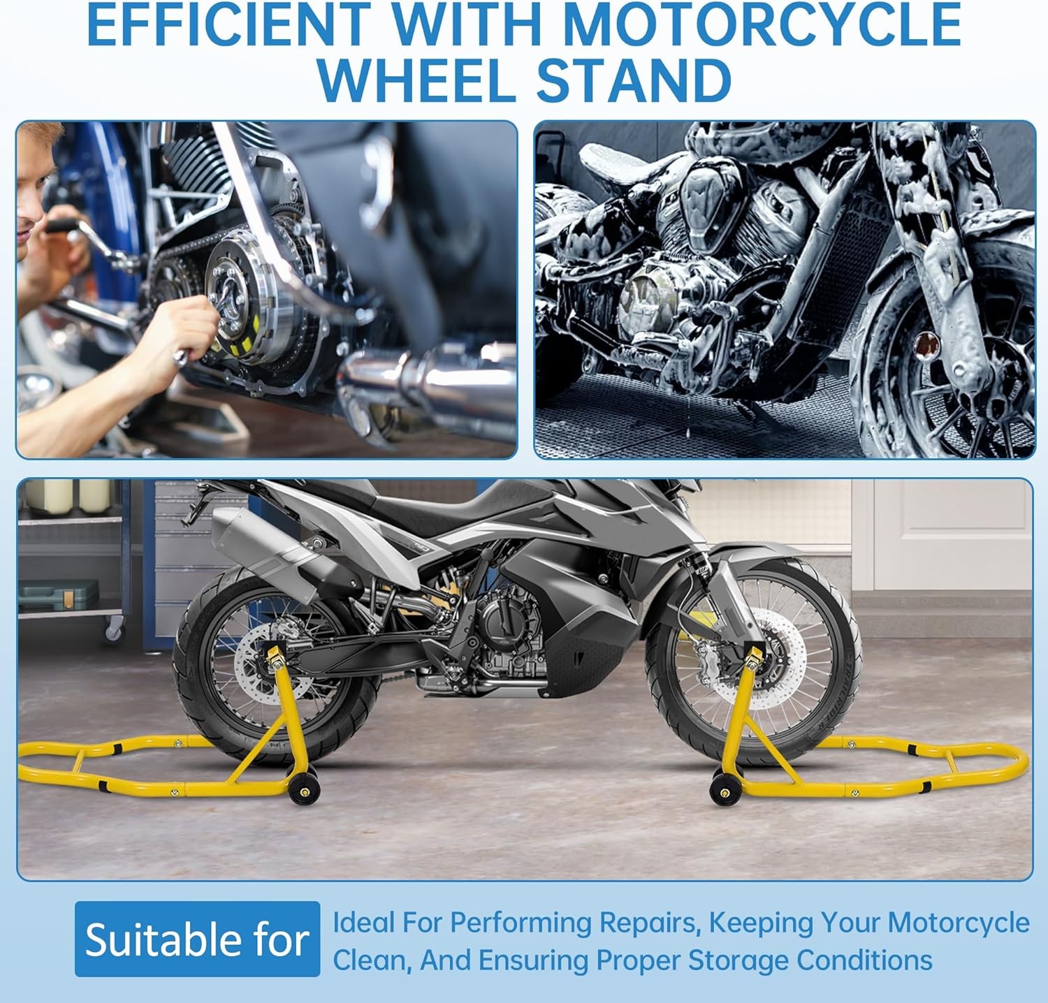 900lbs Motorcycle Front Rear Combo Stand Lift Swingarm Spool Paddock Stand Set