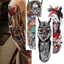 Temporary Fake Tattoo Waterproof Large Size Full Sleeve Leg Arm Art Waterproof  