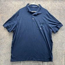 Ralph Lauren Polo Shirt Men XL Blue Navy Classic Fit Cotton Preppy Stretch New