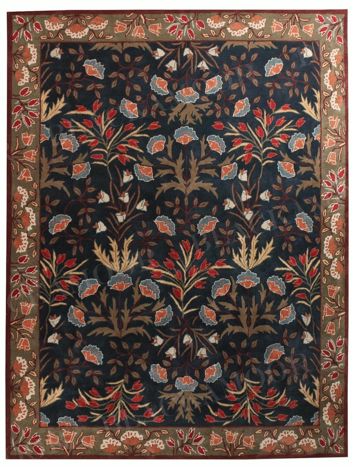 Adeline Blue Handmade 100% Woolen Tufted Area Rugs and - Image 2 of 4