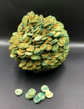 Antique Indo Greek kushan Empire Bunch of Ancient Bronze Coins Circa 100 AD