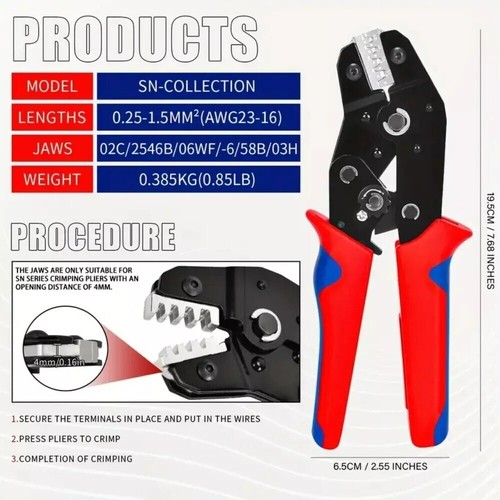 7 PCS Multifunktionale Crimpzangen Set Crimpzange Aderendhülsenzange Presszange - Bild 11 von 12