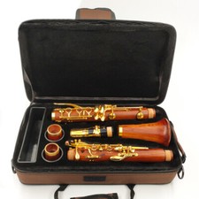 Professional Clarinet Bb Mahogany Clarinet Silver Plated Keys Solid Wood Keys