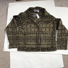 Leaf Brown Green Chico’s Design Mystique Long Island Jacket Embroidered Vintage