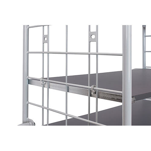 Etagenwagen / 2 Gitterwände / 5 Etagen / grau / Höhe 1.800 mm / Transportwagen - Bild 3 von 3