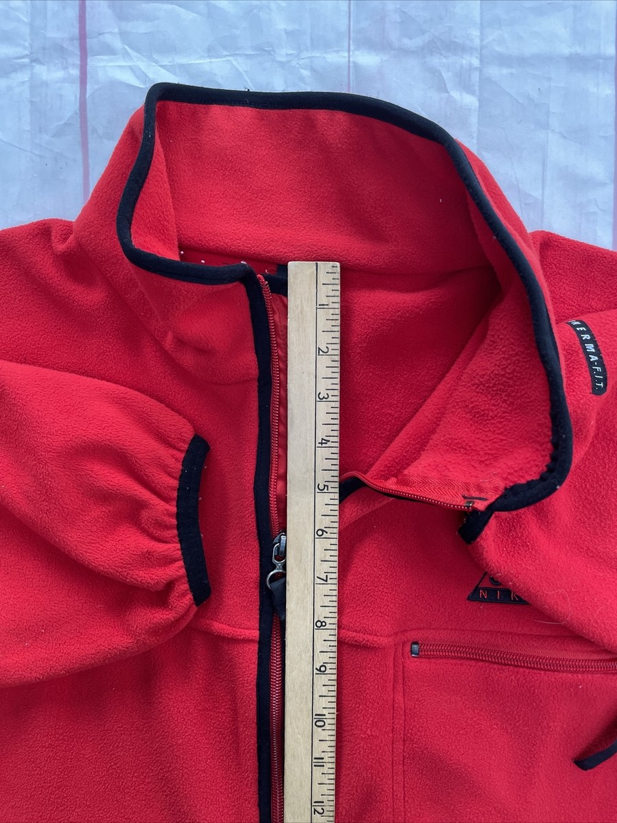 Vintage 1990s Nike ACG Pullover Fleece Jacket Red Therma Fit Vintage 1990s Nike ACG Pullover Fleece Jacket Red Therma Fit