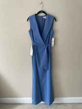 NWT! Kay Unger New York Womens Cecily V Neck Maxi Party Evening Dress Gown Sz 10