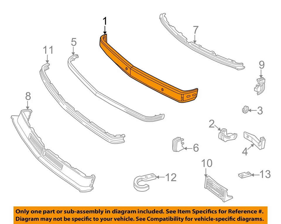 Used Front Bumper Assembly Front fits: 1992 Chevrolet 1500 PICKUP w/o air vent h - Image 3 of 4