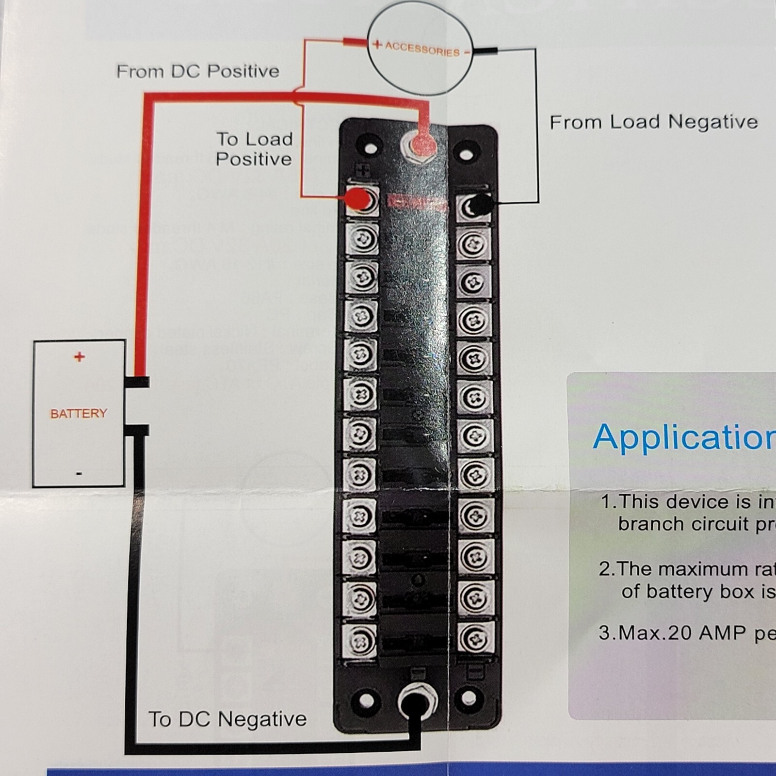 Auto 12 Way Blade Fuse Block Box Holder with Screw Nut Terminal RV Car Marine