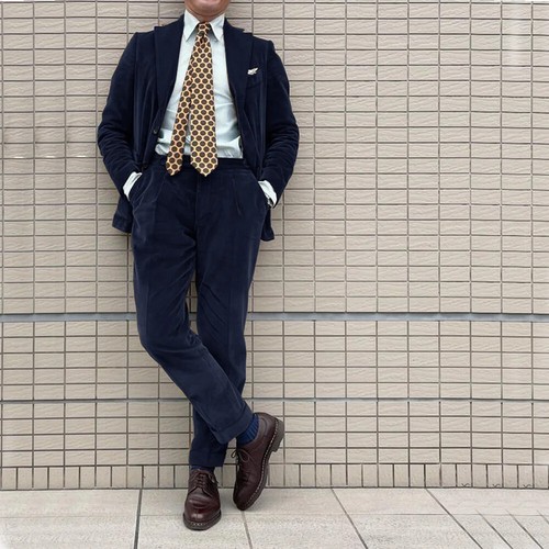 Men's Retro Corduroy Suit Two Piece Single Breasted Jacket Pants Casual 2 Pieces - Picture 22 of 27