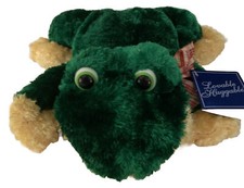 Dan Dee Collector's Choice Green Frog Plush with Plaid Bow w TAGS Soft HTF 15"