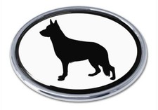German Shepherd Chrome Metal Auto Emblem NEW Car Decal Sticker Dog Pet