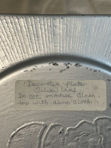 RARE Arcoroc France Silver Leaf Elephant Plate 10.75 in Square - READ - Picture 5 of 11