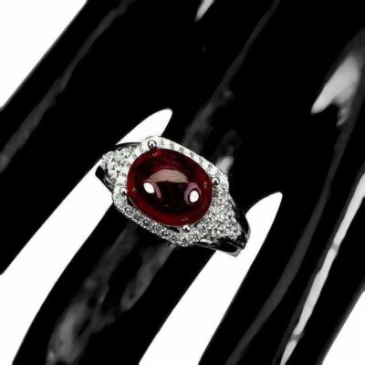Silber Ring Rubin echt natürlich abgebauter Edelstein massiv Sterling Größe R US 8,75