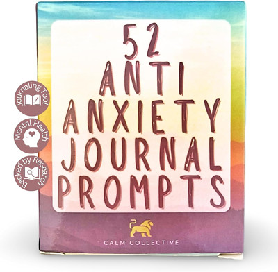 52 Anti-Anxiety Journal Cards - Cognitive Behavioral Therapy (CBT) Journaling Pr