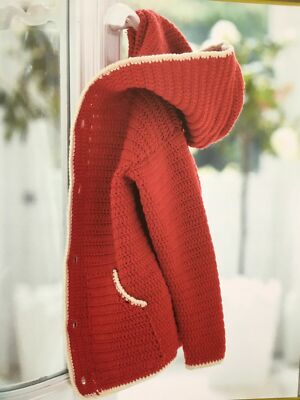 Fotokopie Häkelanleitung - Kinder Hoodie Jacke Oberteil für Alter 3-7 Jahre - 0051