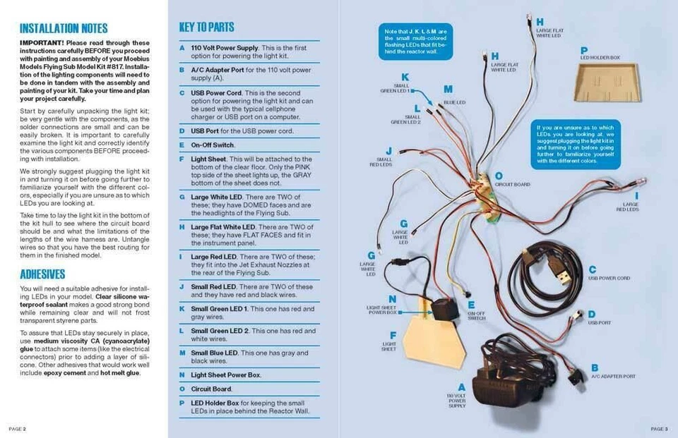 Light Kit for Voyage to the Bottom of the Sea Flying Sub 1/32   186MB13 - Image 4 of 4