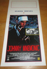 JOHNNY MNEMONIC Keanu Reeves 1995 ITALIAN LOCANDINA 13x28" Different Art Great