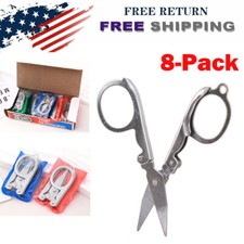 8 Pcs Mini Handy Folding Scissors Stainless Steel Travel Pocket Multi User NEW
