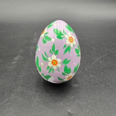 Russian Wood Easter Egg Trinket Box Handmade Painted Made in Russia 3''
