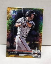 CHRIS SHAW 2017 Bowman Chrome Prospects GOLD SHIMMER REFRACTOR /50 ~ GIANTS