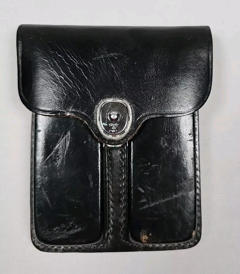 US Lite Industries 1961 Double Magazine Leather Belt Pouch For .45 ACP Magazines-image