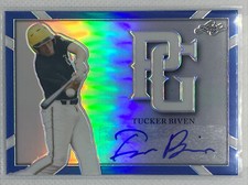 2021 LEAF PERFECT GAME METAL BLUE REFRACTOR TUCKER BIVEN RC AUTO # 13/15