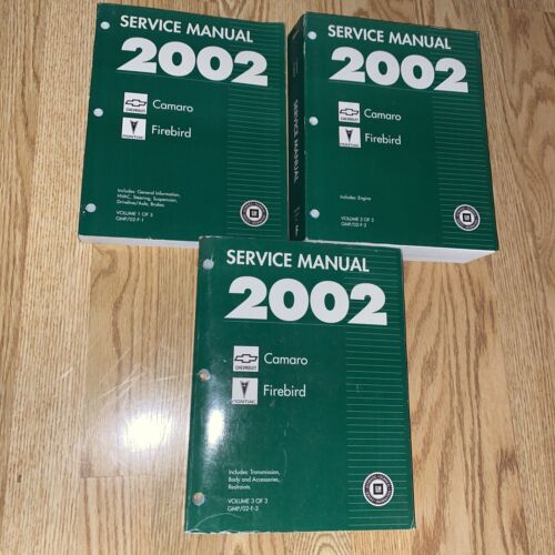 2002 CHEVY CAMARO PONTIAC FIREBIRD Service Shop Repair Manual Set OEM Factory