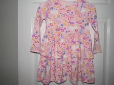 TUCKER + TATE Girl's Sz 5 Pink Mountain Camping Theme Colorful Tiered Dress