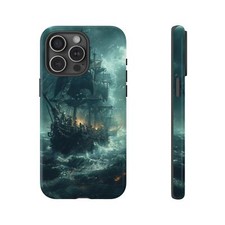 For iPhone / Galaxy / Pixel   Ghost Pirate Ship Thunderstorm Phone Case