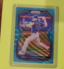 Noah Syndergaard 2021 Panini Prizm Carolina Blue + Teal Wave Prizm Parallels #35