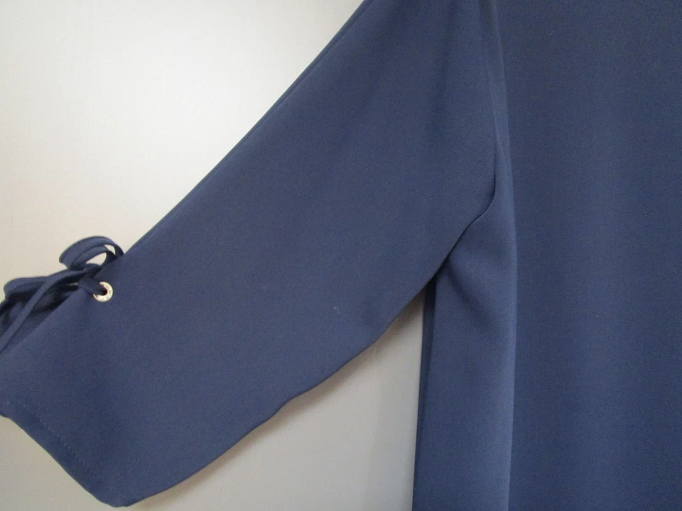 Daniel Hechter Kleid Dunkelblau V-Ausschnitt Gerade 3/4 Arm  Gr 46 (B56-120) - Bild 3 von 3