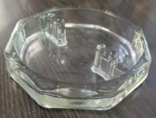 MCM - Vintage Ashtray - Thick Clear Glass - Table Ashtray - Hexagon Shape