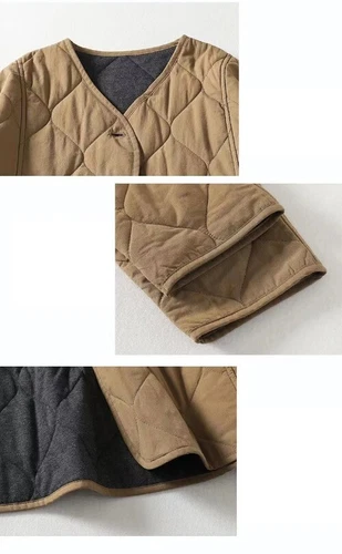 Women Collarless Long Sleeve Single-breasted Ladies New Winter Coat Casual - Picture 22 of 27