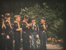 Boy Scout Event 1957 8mm Film Home Movie, Military Band, Brass, Toy Boats