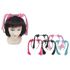 12pcs Headband Pigtail Braided Wig Faux Hair band Pin Clips Costume Party Lots
