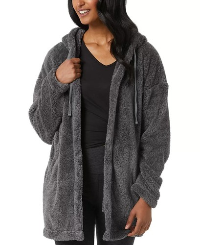 32 Degrees Women's Sherpa Hooded Cardigan, HT Med Gray, Size XS | eBay