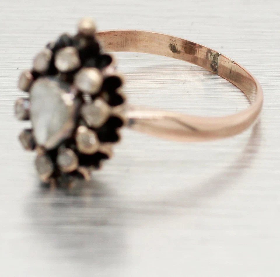 Antique Victorian 0.85ctw Pear Cut Diamond Engagement Ring - 14k Rose Gold - Image 3 of 4
