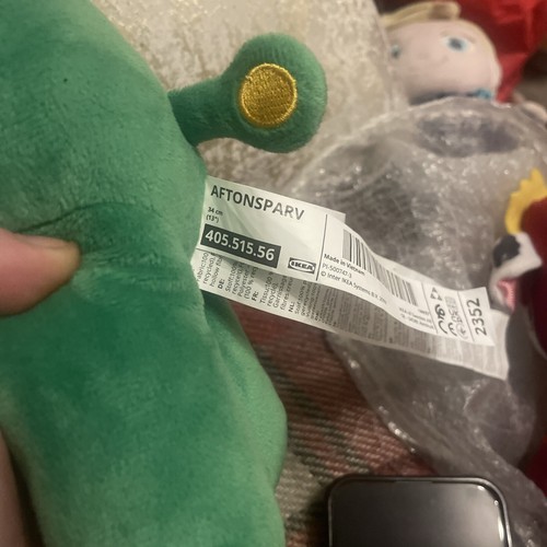 Ikea Aftonsparv Alien Green Plush Soft Toy Comforter 34cm - Picture 5 of 5