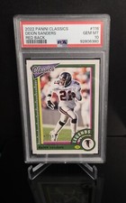 PSA 10 #'ed/99 💥 DEION SANDERS SP 2022 Panini Classics Legends Red Back HOF