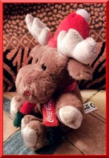 Coca-Cola Pl&uuml;sch-Rentier mit Schal | Coca-Cola Weihnachtstour | (2004?)