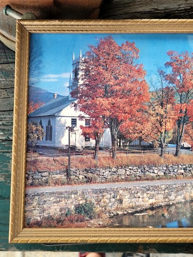 Vtg LITHO ADVERTISING WALL THERMOMETER FRAMED - AUTUMN REVERENCE A. SCHEER #6175 - 第 2/10 張圖片