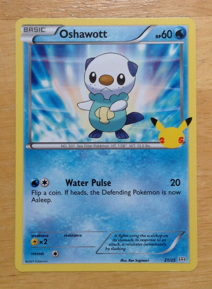 2021 McDonald's 25th Anniversary POKEMON Cards 21/25 OSHAWOTT Base Card