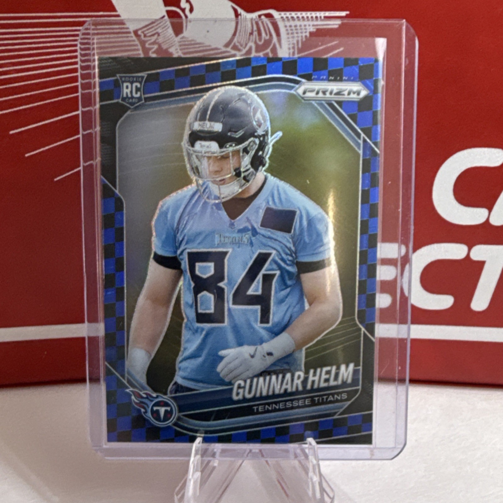 Panini Prizm 2025 Rookie Gunnar Helm Tennessee Titans Black & Blue Checker #359