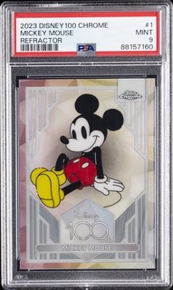 2023 TOPPS CHROME DISNEY 100 REFRACTOR #1 MICKEY MOUSE PSA 9